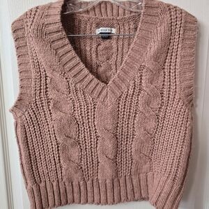 American Eagle Rose V-Neck Cropped Sweater Vest Size Xs